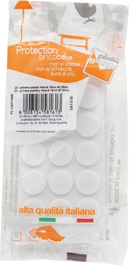 Almohadillas de fieltro autoadhesivas para muebles 16 mm, blancas (30 uds.)