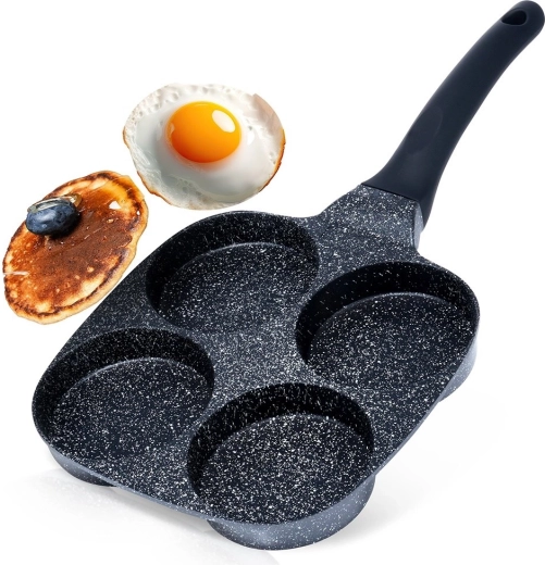 Sartén de granito para huevos con 4 cavidades Black Line 19 × 19 cm