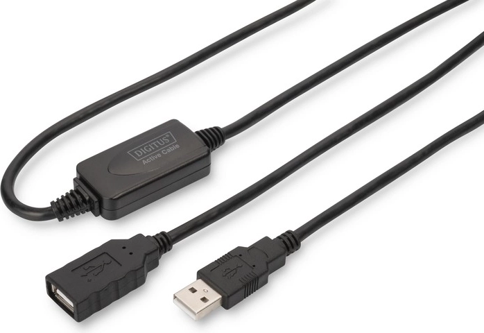Cable alargador activo USB 2.0 USB-A (macho) a USB-A (hembra) 15 m, negro