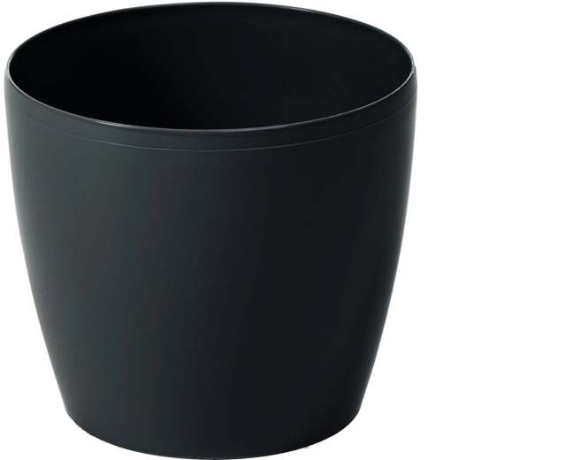 Macetero decorativo Magnolia 13,5 cm negro brillante