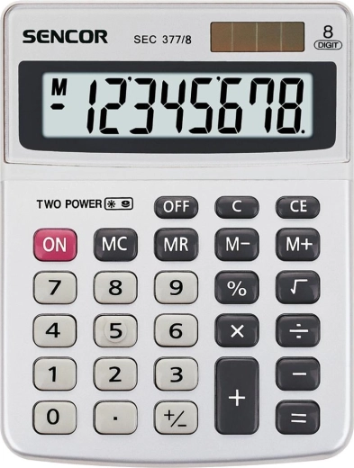 Calculadora de sobremesa Sencor con alimentación dual
