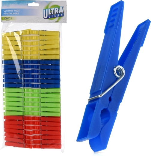 Pinzas de plástico para la ropa Ultra Clean 100 uds