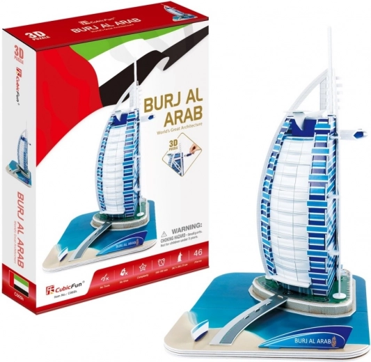 Puzzle 3D CubicFun Burdž Al Arab, 46 piezas