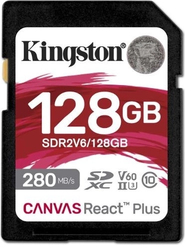 Tarjeta de memoria Kingston Canvas React Plus 128GB SD