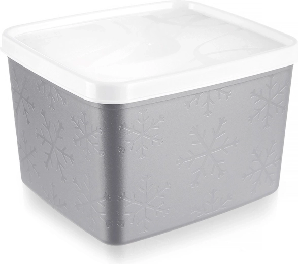 Caja de plástico gris para alimentos con tapa 1,1 l