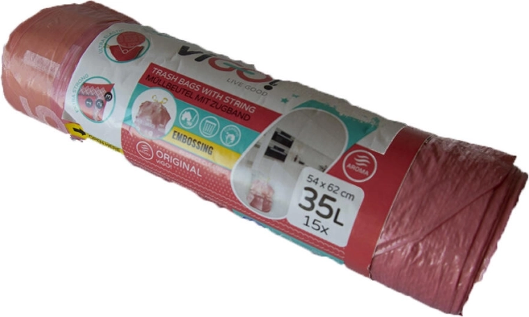 Bolsas de basura con cordón 35 l con aroma a frambuesa 4 Seasons (15 uds)