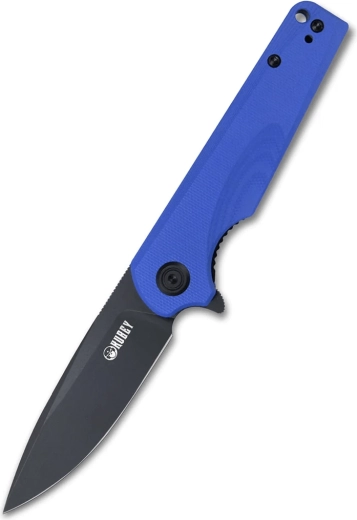 Navaja de bolsillo Kubey Wolverine KU233F 7,4 cm, Dark Stonewash, G10 azul con clip
