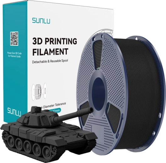 Sunlu pla+ high-speed filamento negro pro para impresión 3D 1,75 mm