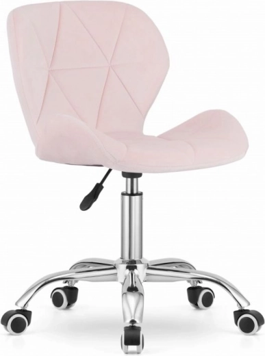 Silla de oficina giratoria con respaldo ancho, terciopelo rosa AVOLA