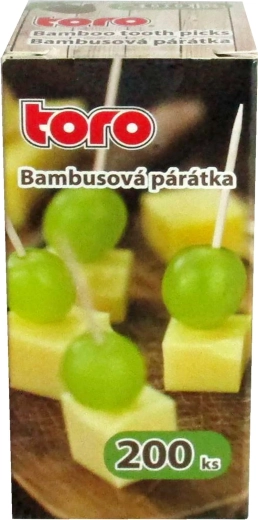 Palillos de dientes de bambú en caja de papel (200 uds)