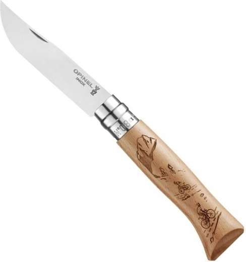 Navaja de bolsillo OPINEL N°8 Gravure Sport Velo, madera de haya, 8,5 cm
