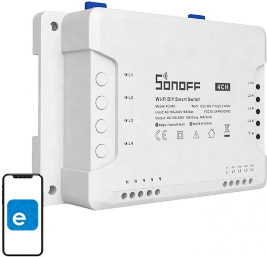 Interruptor WiFi inteligente Sonoff 4CH