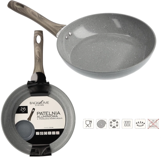 Sartén de aluminio con revestimiento antiadherente marmolado 26 cm