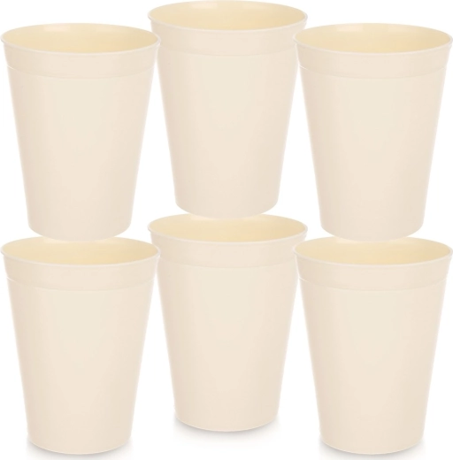 Vasos de plástico color crema SANDY 300 ml – juego de 6 uds.