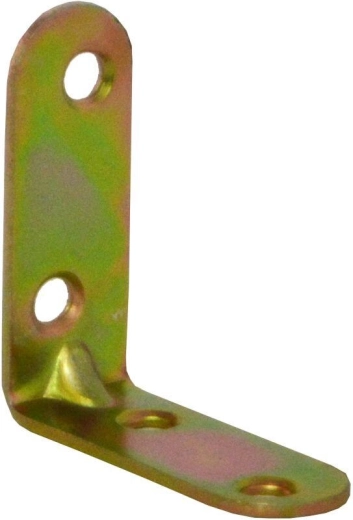 Escuadra de montaje con nervadura 50 × 18 × 2 mm, galvanizada amarilla (20 uds)