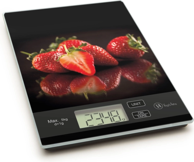 Báscula de cocina con diseño de fresas