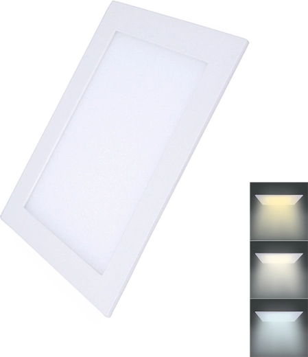 Panel LED mini cuadrado empotrable Solight CCT de 18 W