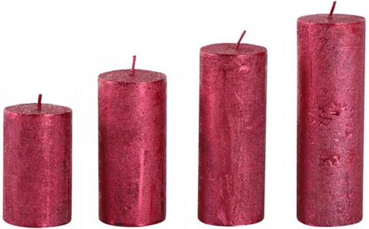 Velas de Adviento rojas, set de 4 uds.