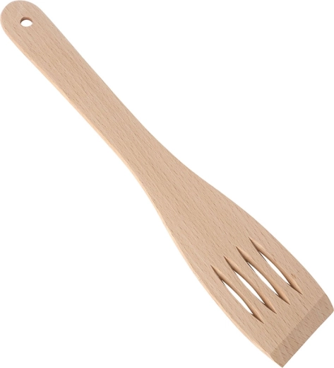 Espátula de cocina calada de madera de haya