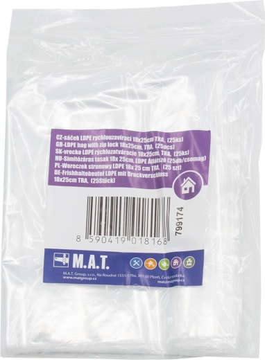 Bolsas de cierre rápido LDPE 18 × 25 cm, transparentes (25 uds)