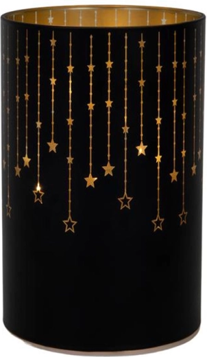 Linterna LED decorativa 14 cm, negra