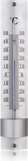 Termómetro de pared metálico 21,5 cm, plateado