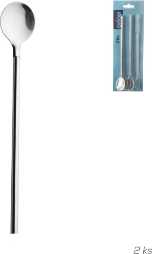 Cuchara de cóctel de acero inoxidable con pajita, 2 uds + cepillo de limpieza