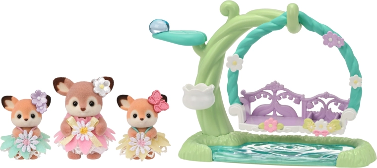 Sylvanian Families cervatillos en columpio floral – set de juego con 3 figuras
