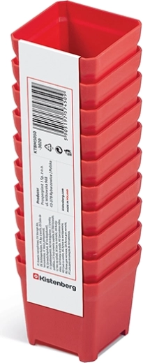 Juego de cajas de plástico para herramientas 5 × 5 × 5 cm, roja (10 uds) TAGER