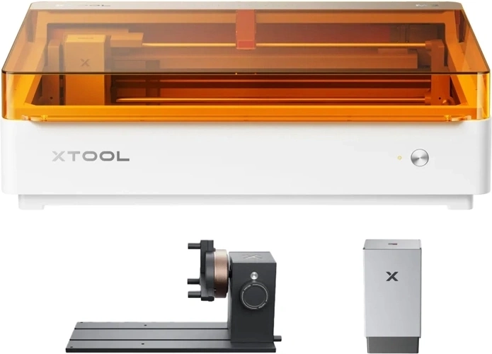 xTool M2 Deluxe 10 W grabador y cortadora láser con módulo CMYK y kit rotatorio RA3 Lite