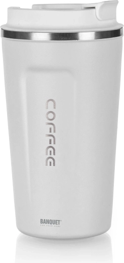 Vaso térmico de viaje Arty 450 ml blanco de acero inoxidable