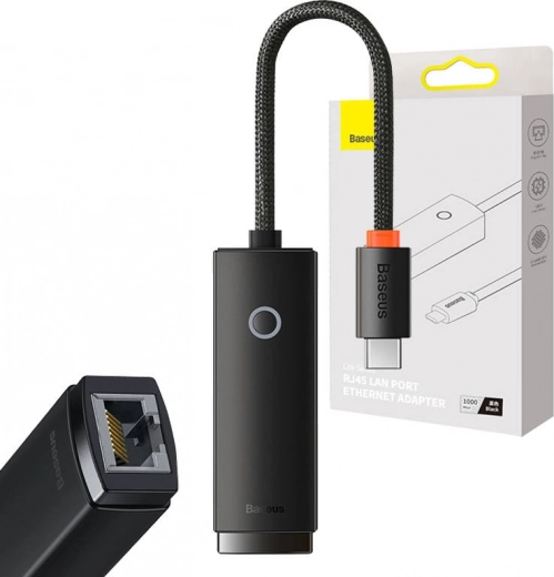 Adaptador de red Baseus Lite Series USB-C a RJ45 – Negro