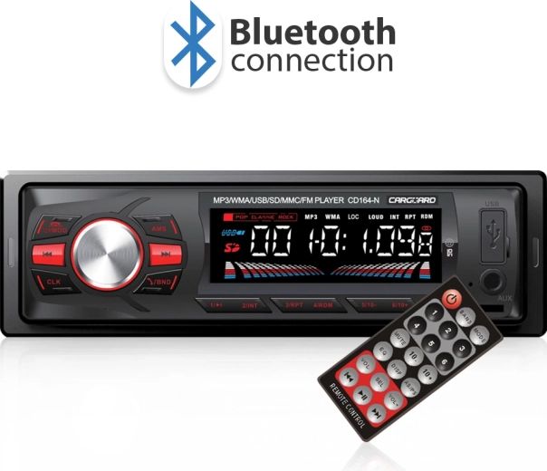 Autorradio 1 DIN con Bluetooth, sintonizador FM, USB y lector de tarjetas SD