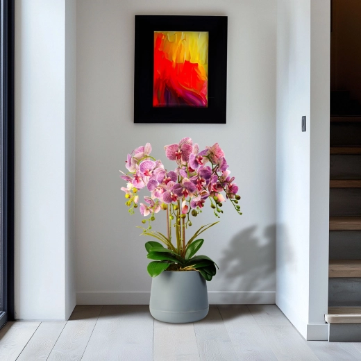 Decoración de pared de orquídea morada, 83 cm