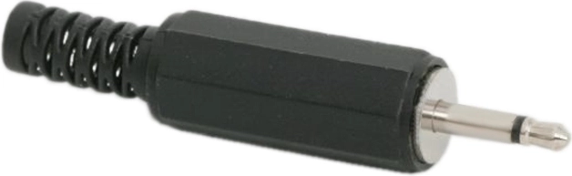 Conector jack mono de 2,5 mm con protección contra dobleces