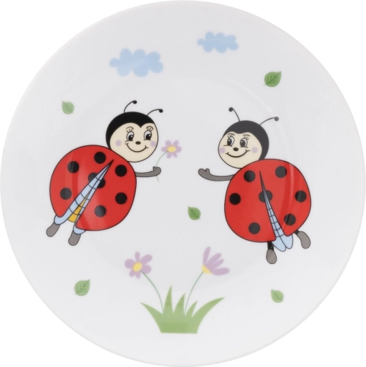 Plato infantil poco profundo con divisiones Mariquita 21 cm