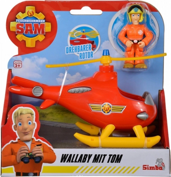 Simba Fireman Sam – helicóptero Tom con figura