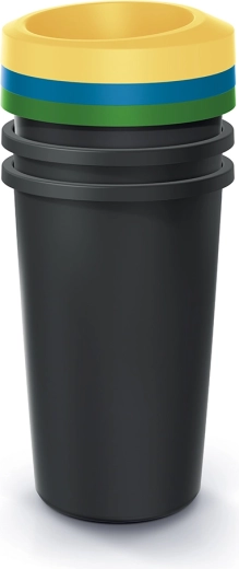 Papeleras de clasificación de residuos Compacta R Drop Set 3×35 l de plástico reciclado, negras