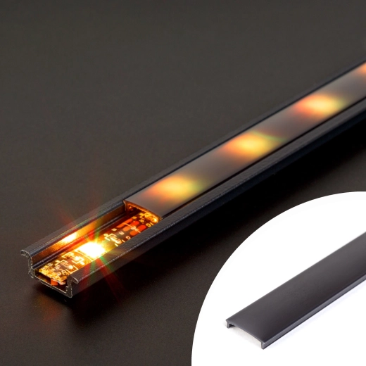 Panel de cobertura negro para perfil LED de 1000 mm