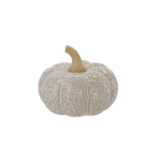 Figura decorativa de jardín calabaza blanca glamour