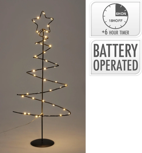 Iluminación LED decorativa en forma de árbol, 53 cm, negra