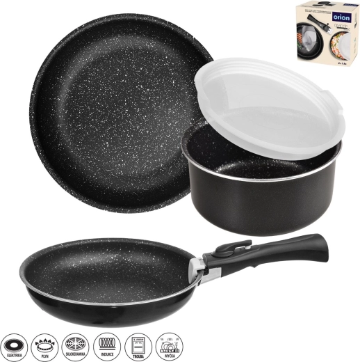 Orion grande combi juego de utensilios de cocina con mango extraíble y tapa, 5 piezas