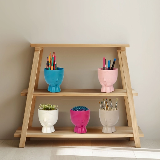Maceta decorativa con rostro 9 × 10 cm - 1 unidad