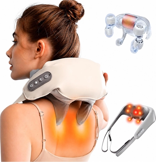 Collarín de masaje Shiatsu para el cuello, la nuca y la espalda con calefacción - 1 pieza