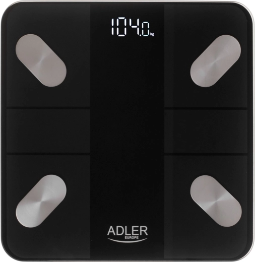 Báscula personal analítica inteligente Adler con aplicación Tuya negra