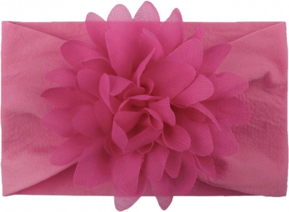 Diadema infantil con flor – rosa oscuro, ancha