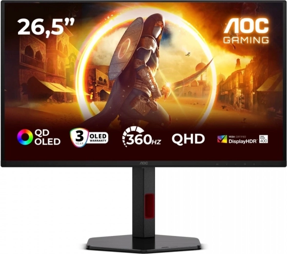 Monitor gaming de 26,5" QD‑OLED 360 Hz con pivot y HDMI/DP