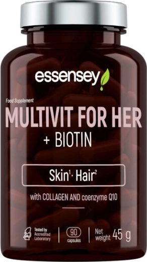 Essensey multivitaminas para mujeres con biotina, colágeno y coenzima Q10 – 90 cápsulas