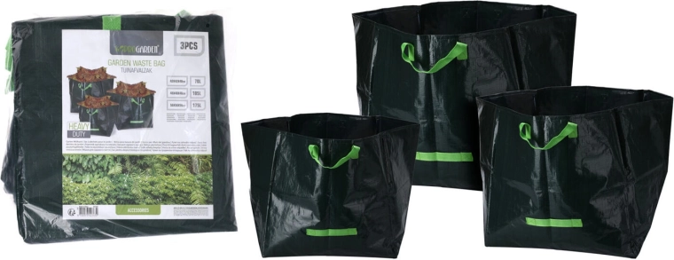 Bolsas plegables para residuos de jardín – set de 3 uds. (70, 105 y 175 l)