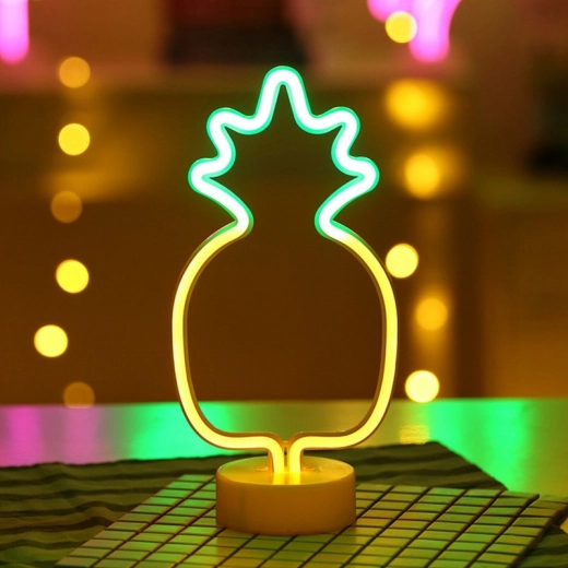 Lámpara decorativa LED neón de piña